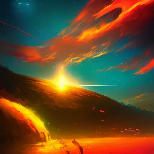 Image similar to a supernova, by anato finnstark, by alena aenami, by john harris, by ross tran, by wlop, by andreas rocha