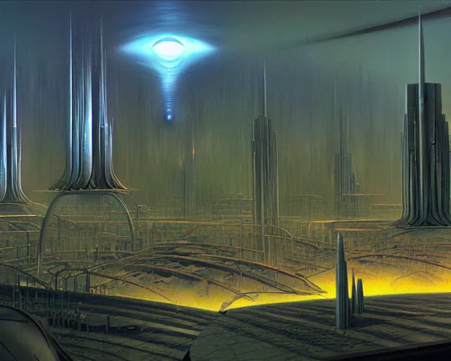 Image similar to The forks, sci-fi cinematic scene by Jim Burns