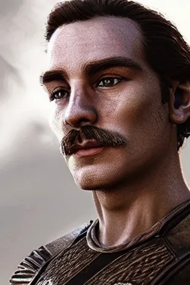 Image similar to “ very intricate photorealistic photo of a realistic human version of super mario in an episode of game of thrones, photo is in focus with detailed atmospheric lighting, award - winning details ”