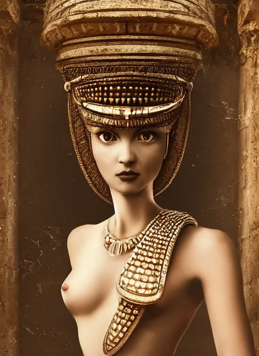 Image similar to closeup of cleopatra's palace, depth of field, zeiss lens, detailed, symmetrical, centered, fashion photoshoot, by nicoletta ceccoli, mark ryden, lostfish, earl nore, hyung tae, frank frazetta, breathtaking, 8 k resolution, extremely detailed, beautiful, establishing shot, artistic, hyperrealistic, octane render