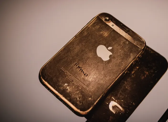 Image similar to photo still of an iphone from 1 9 2 0 with decoration from the year 1 9 2 0, in a room from 1 9 2 0, 8 k, studio lighting bright ambient lighting key light, 8 5 mm f 1. 8