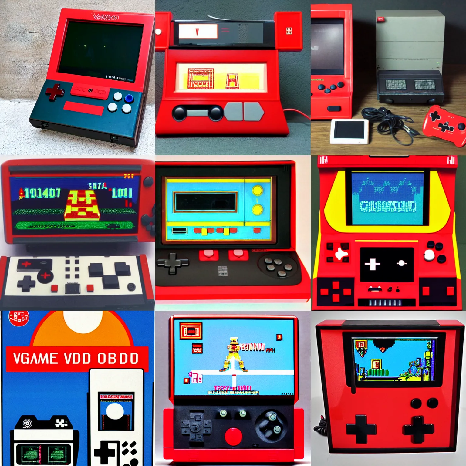 Prompt: game console virtualboy, arcade, retro style, ussr, 1980,