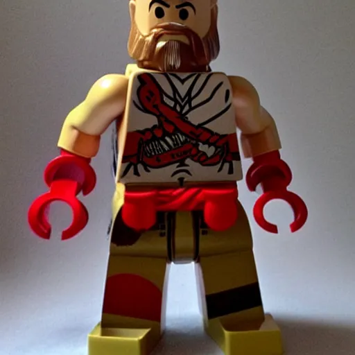 Image similar to kratos from god of war, lego set