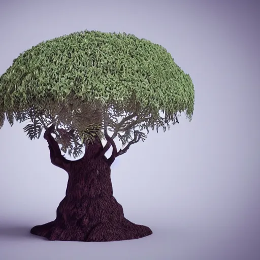 Image similar to a chubby cute tree, 3 d illustration, isometric, 1 0 0 mm, octane render, studio lighting