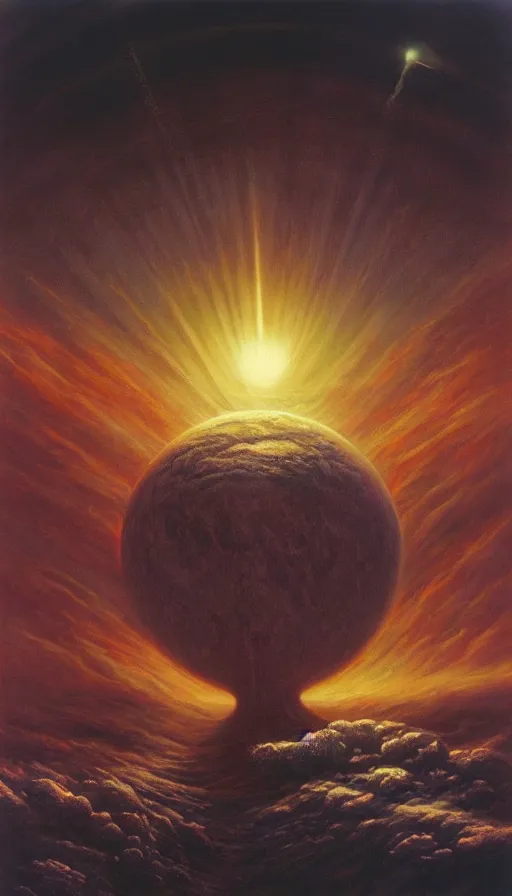 Prompt: the end of the world, by david a. hardy