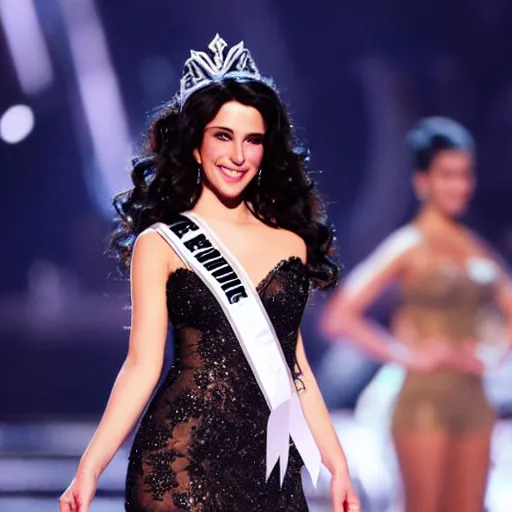 Prompt: yennefer at the miss universe pageant