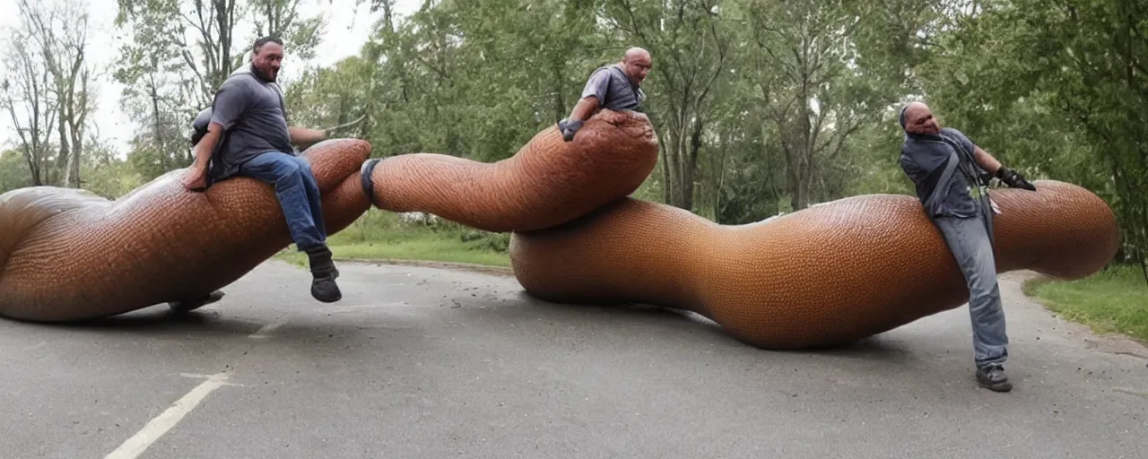 Image similar to a man riding a giant slug like its a horse