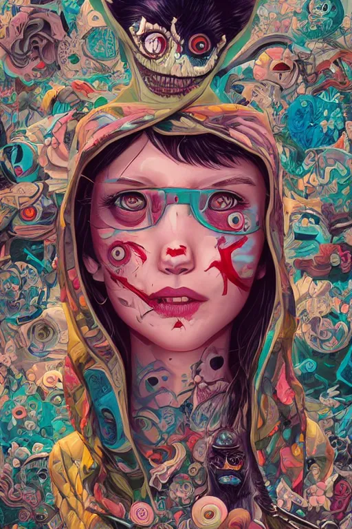 Image similar to an undead human smiling cute, tristan eaton, victo ngai, artgerm, rhads, ross draws