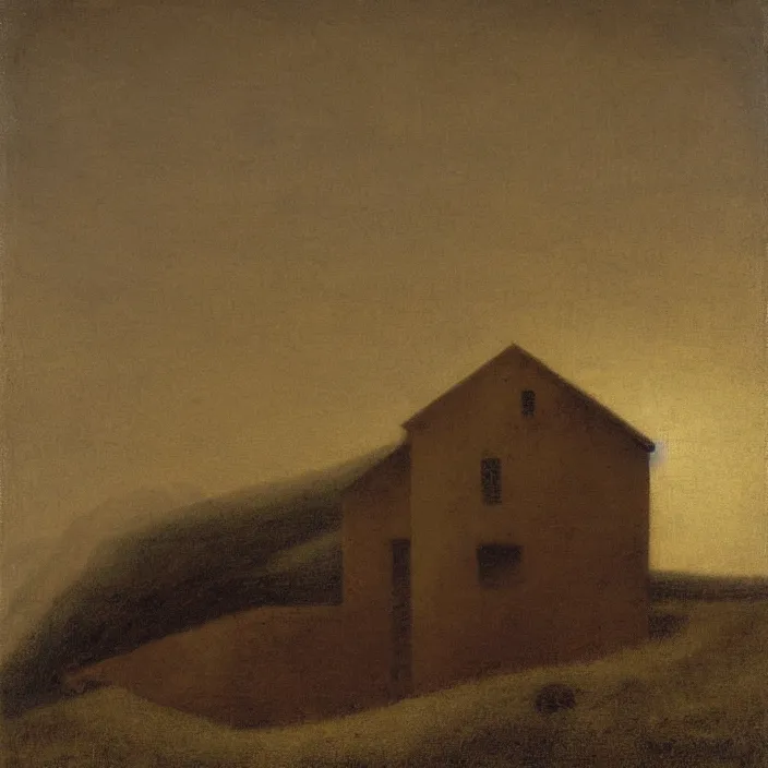 Image similar to a building in a landscape, by odd nerdrum