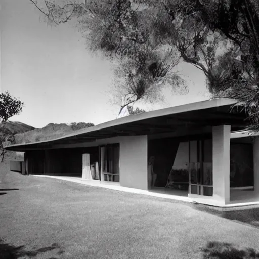 Prompt: house designed by neutra and dali