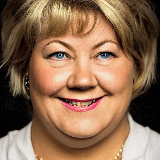 Prompt: a masterpiece portrait photo of erna solberg who looks like a manic pixie dream girl mary elizabeth winstead symmetrical face