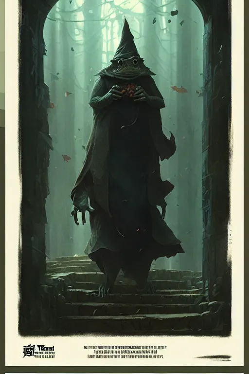 Prompt: greg rutkowski poster. toad wizard