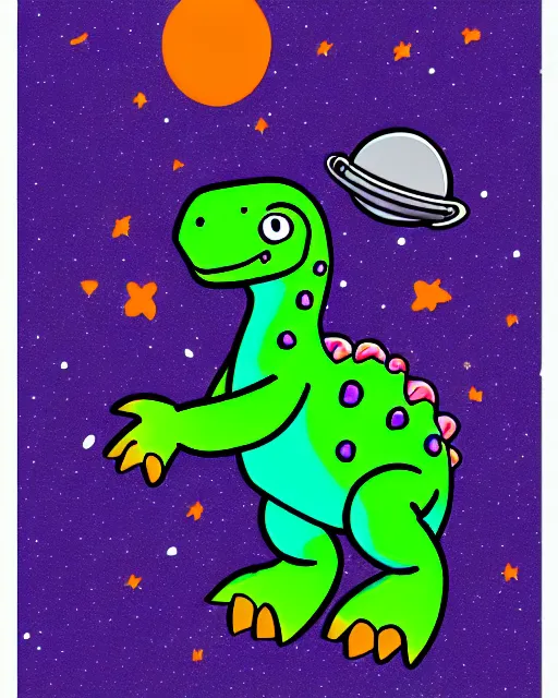 Prompt: a dinosaur astronaut