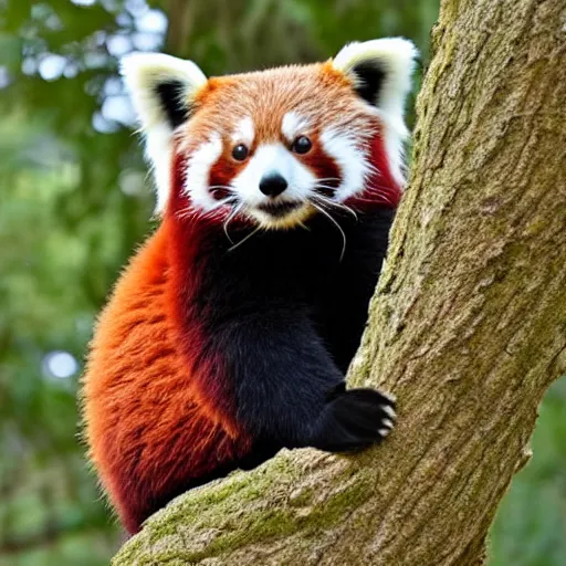 Image similar to a red panda in a tree