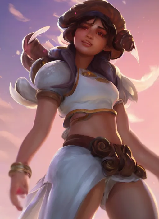 Image similar to taliyah, from league of legends, au naturel, pawg, dogal cıplak, hyper detailed, digital art, trending in artstation, cinematic lighting, studio quality smooth render, unreal engine 5 rendered, octane rendered, art style by kristen liu - wong and natalie krim and ian sprigger and wlop and krenz cushart