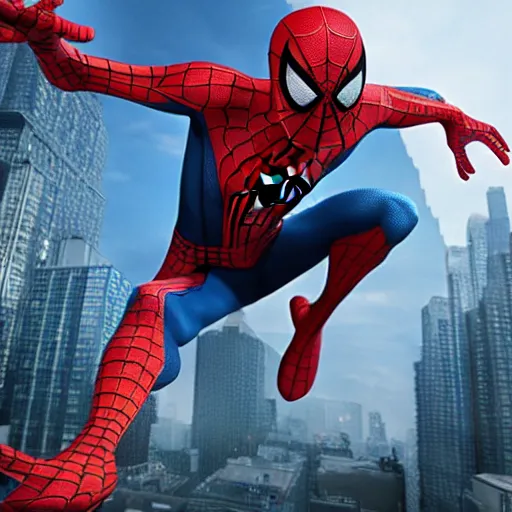 Image similar to A photo of an live-action animated SpiderMan movie starring emma watson. Emma watson face reveal. rendered in Unreal Engine, 8K concept art, detailed, cohesive, mixed media, volumetric lighting, ambient occlusion, 8K 3D, shot on Kodak Ektar
