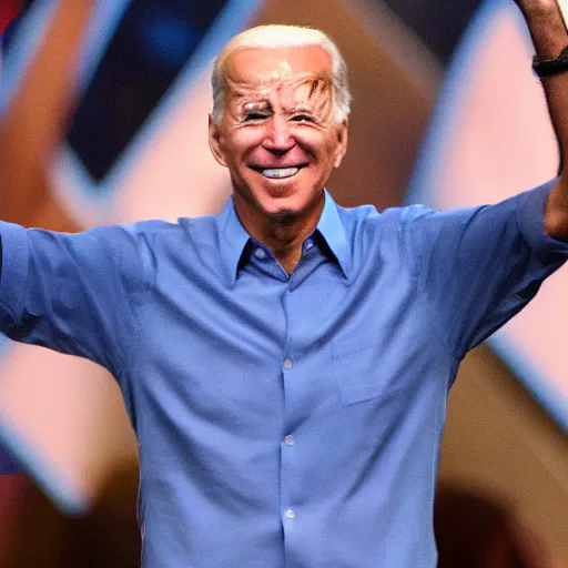 Image similar to blue joe biden with blue light blue skin blue