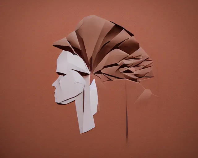 Image similar to paper cut out of desert canyon, by Eiko Ojala