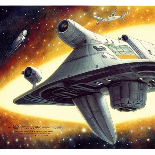 Image similar to starship enterprise by jean - baptiste monge