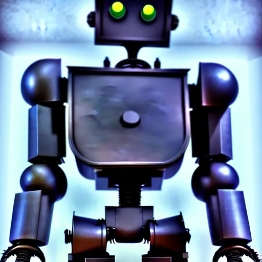 Prompt: a cute big robots. old photography, realistic 8 k, highly detailed, digital art