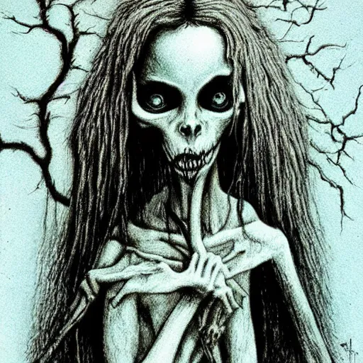 Image similar to grunge drawing of satan by - Zdzisław Beksiński , corpse bride style, horror themed, detailed, elegant, intricate