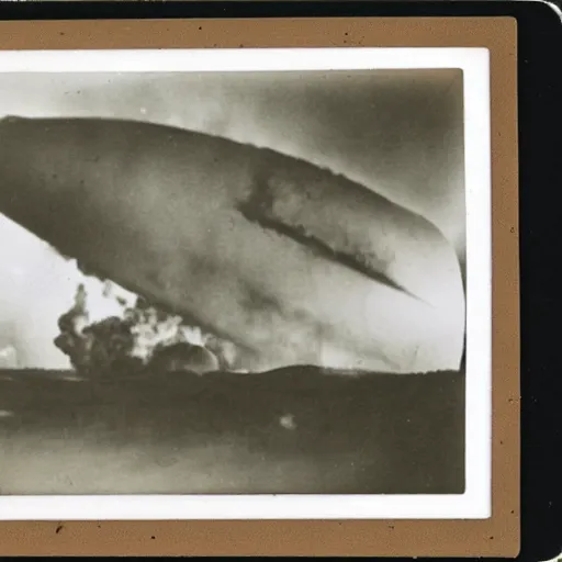 Image similar to polaroid photos of the hindenburg disaster