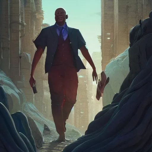 Image similar to jacob zuma, highly detailed vfx portrait, unreal engine, greg rutkowski, loish, rhads, caspar david friedrich, makoto shinkai and lois van baarle, ilya kuvshinov, rossdraws, elegent, tom bagshaw, alphonse mucha, global illumination, detailed and intricate environment.