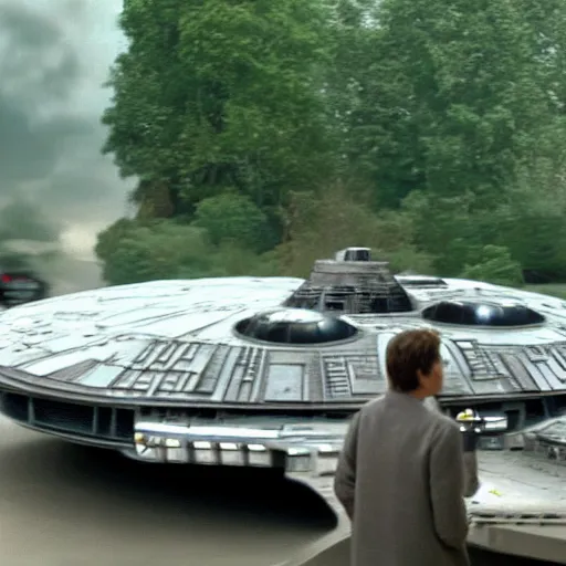 Prompt: millennium falcon car commercial