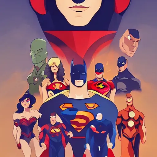 Image similar to face icon stylized minimalist justice league, loftis, cory behance hd by jesper ejsing, by rhads, makoto shinkai and lois van baarle, ilya kuvshinov, rossdraws global illumination