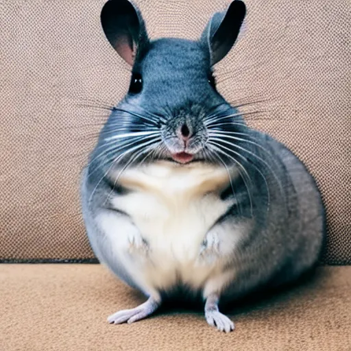 Prompt: a Chinchilla dressed up in a business suit