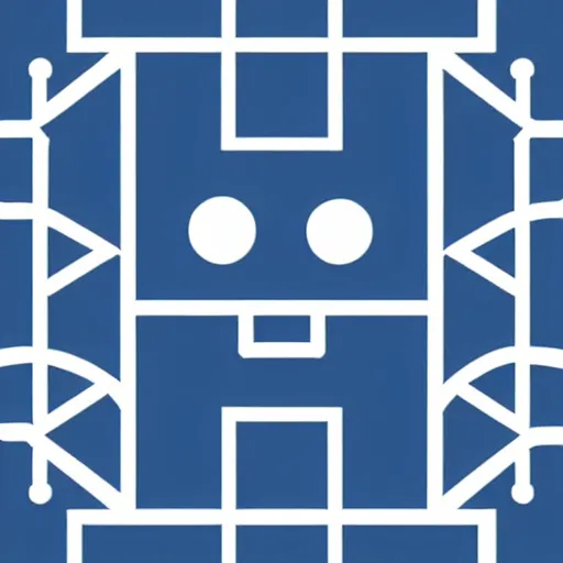 Image similar to a vectorized, 3 d, blue - grey gear, robot icon