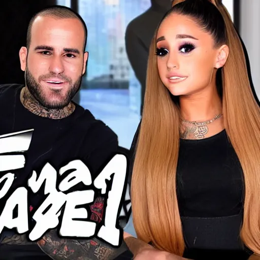 Image similar to ariana grande on the no jumper podcast, sitting down, no jumper podcast, realistic, adam 22, ariana grande sitting down with adam 22