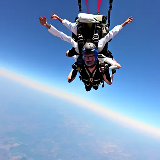 Image similar to a mule skydiving