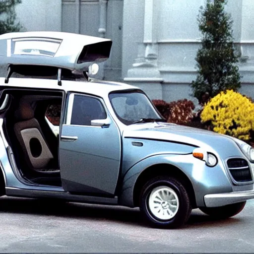 Image similar to pt cruiser time machine, photo still from the movie back to the future