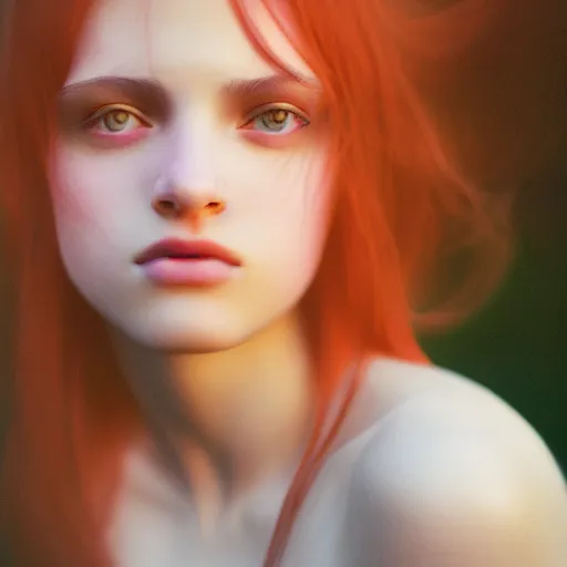 Image similar to photographic portrait of a stunningly beautiful emo female in soft dreamy light at sunset, contemporary fashion shoot, by edward robert hughes, annie leibovitz and steve mccurry, david lazar, jimmy nelsson, breathtaking, 8 k resolution, extremely detailed, beautiful, establishing shot, artistic, hyperrealistic, beautiful face, octane render