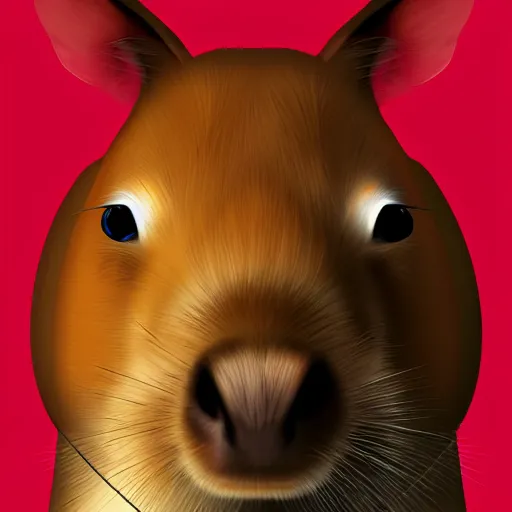 Prompt: a capybara with a red robotic eye,digital art