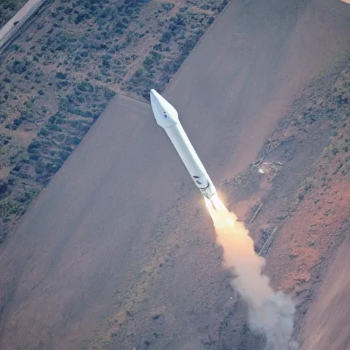 Prompt: rocket launch from above, but the rocket is a banana