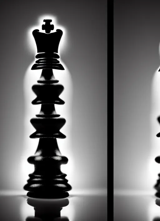 Prompt: ( beautiful queen chess piece ( top is biomechanical ) ( bottom is parametric ) ), reflection of led lights, algorithmic, intricate detail, futuristic, very detailed, highly detailed background, sharpfocus, photorealism, soft diffuse autumn lights, some sun lightray, dark room wall, canon 5 d 5 0 mm lens