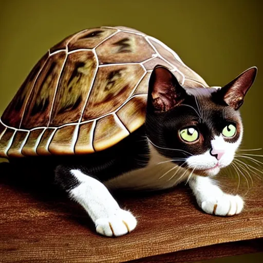 Image similar to a cat - turtle - hybrid, animal photography