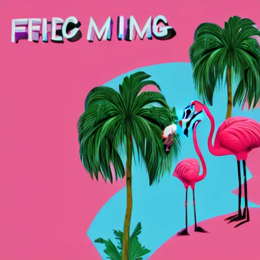 Prompt: the flamingo cafe by william maranci, weirdcore folk album cover artstation behance hd unsplash contest winner