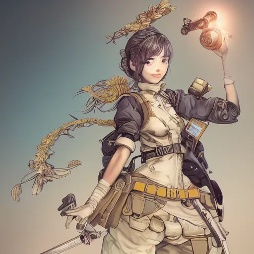 Prompt: illustration of military girl that resembles an absurdly beautiful, graceful, elegant, sophisticated anime girl, an ultrafine hyperdetailed illustration by kim jung gi, irakli nadar, intricate linework, bright colors, octopath traveler, final fantasy, unreal engine 5 highly rendered, global illumination, radiant light, detailed and intricate environment