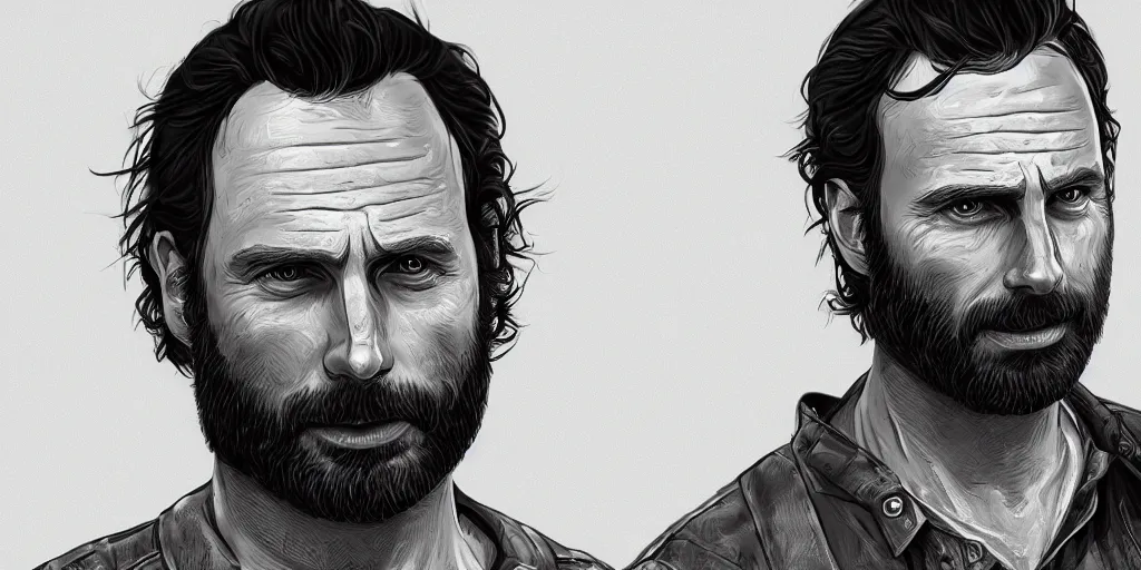 Image similar to highly detailed photo of rick grimes, digital painting, trending on artstation, high resolution, transparent background