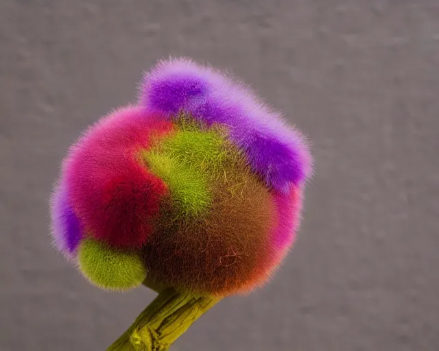 Prompt: fuzzy plant, colorful, Alex Kiesling, Kamwei Fong, Endre Penovác