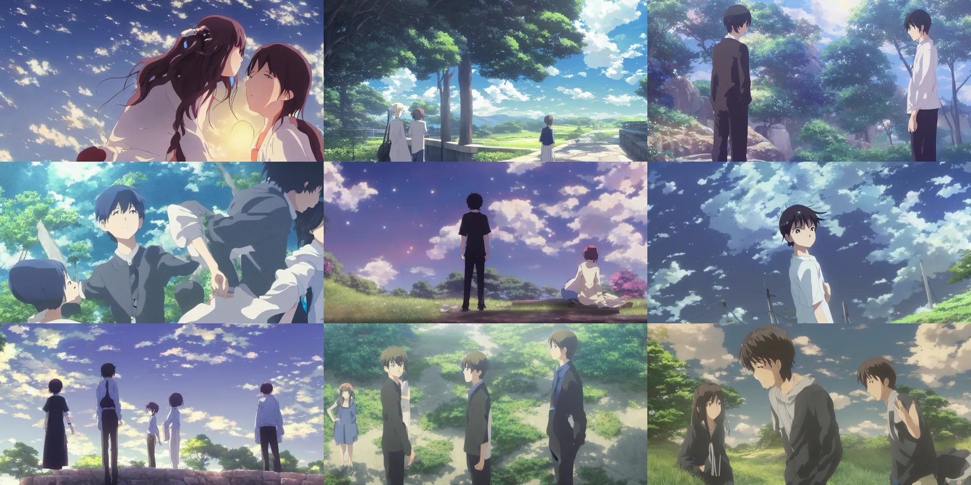 Prompt: un dia de paz, arte koto no ha no niwa, makoto shinkai, semi - realistic anime