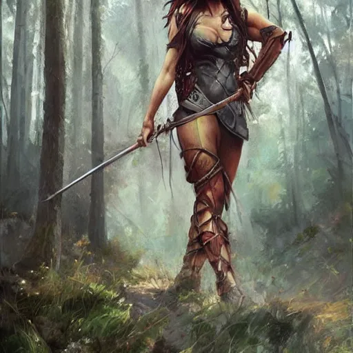 Prompt: a warrior returning from battle, destroyed forest, digital art, expressive oil painting, sadness, by Artgerm, by Michael Garmash, by Rob Rey, matte art