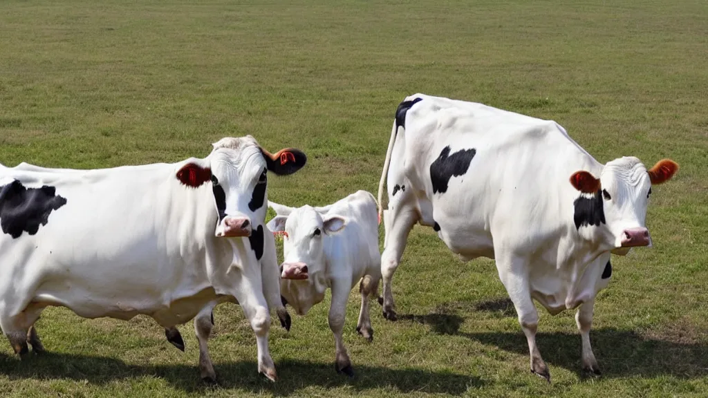 Image similar to Cow going into space using udders as rockets