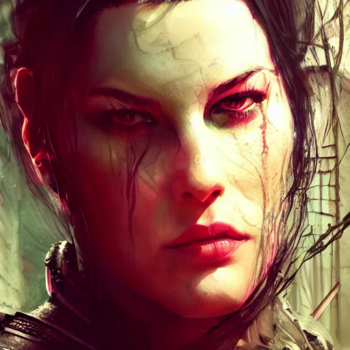 Image similar to liv tyler portrait, dystopia core, apocalyptic, armor, warrior, dramatic, sharp focus, fiction, neon, fantasy, hyper detailed, digital art, trending in artstation, cinematic lighting, studio quality, smooth render, unreal engine 5 rendered, octane rendered, art style and nixeu and wlop and krenz cushart