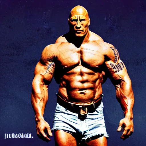 Prompt: dwayne the rock johnson as a cyclops