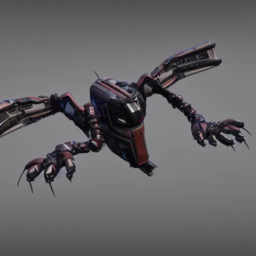 Image similar to hard surface, robotic platform, based on bird, 6 claws, unreal engine