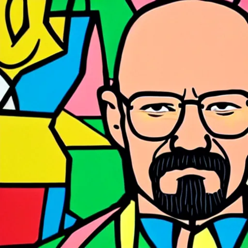 Image similar to Walter White, by Romero Britto